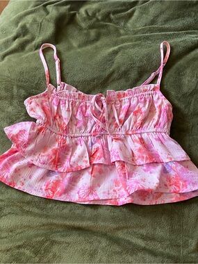 wild fable Pink Tie-Front Floral Cami